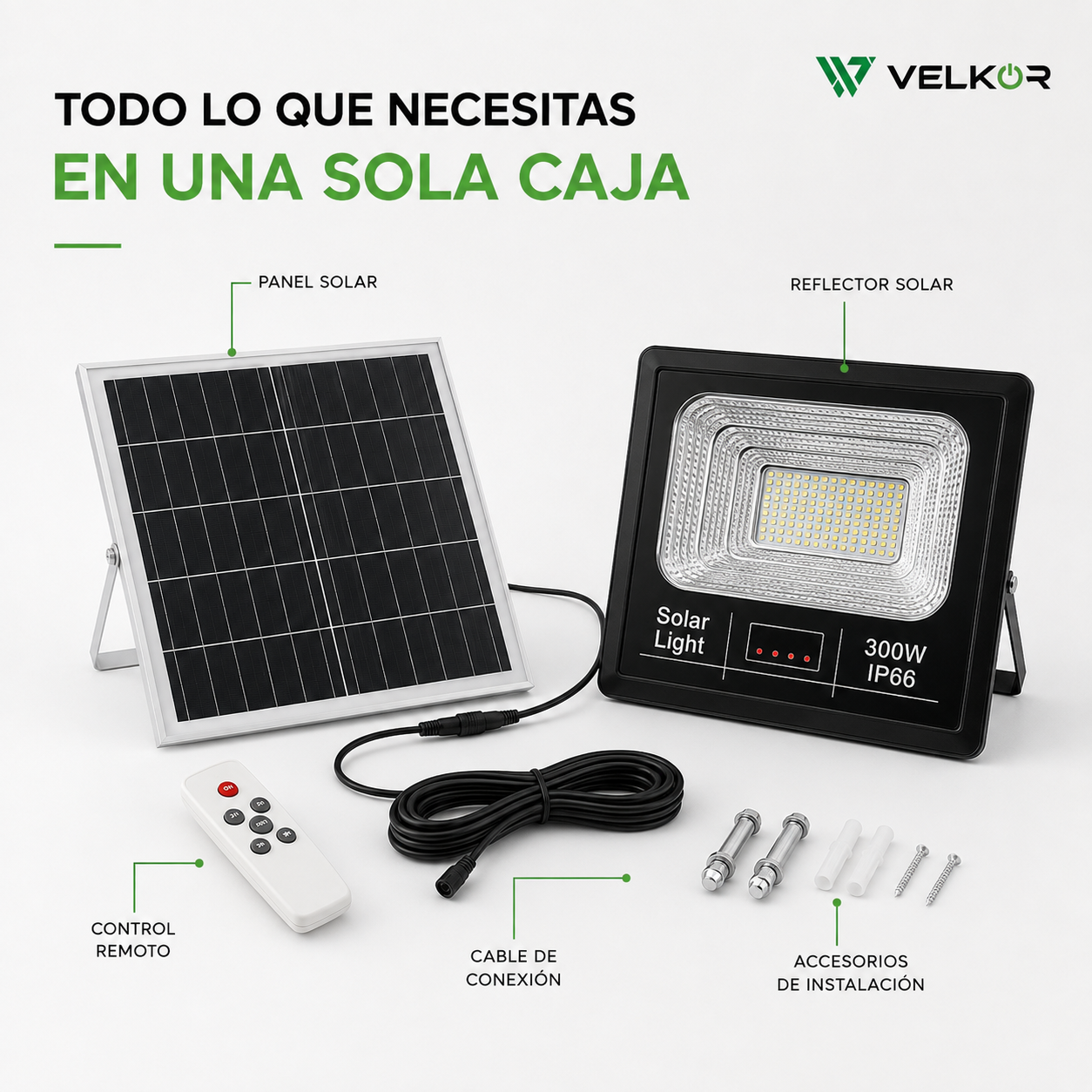 Reflector Solar LED Jortan 300W + Control Remoto