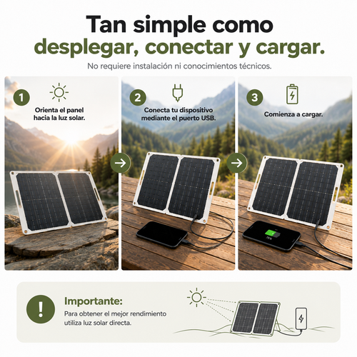 Panel Solar Portátil Velkor 35W