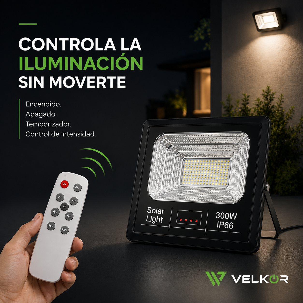 Reflector Solar LED Jortan 300W + Control Remoto