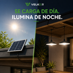 Lámpara Solar Colgante Doble con Panel Solar y Control Remoto