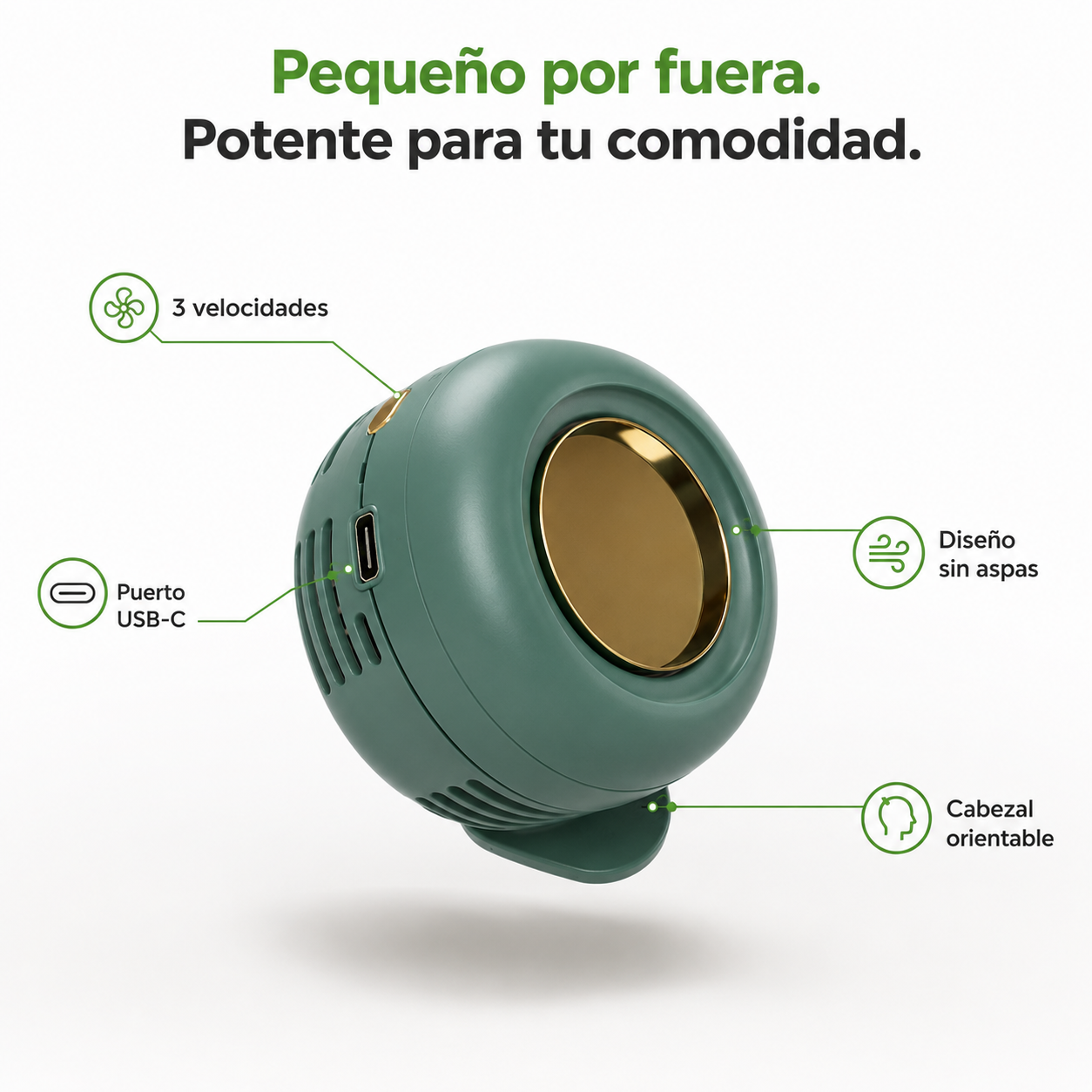 Mini Ventilador Portátil Sin Aspas USB-C