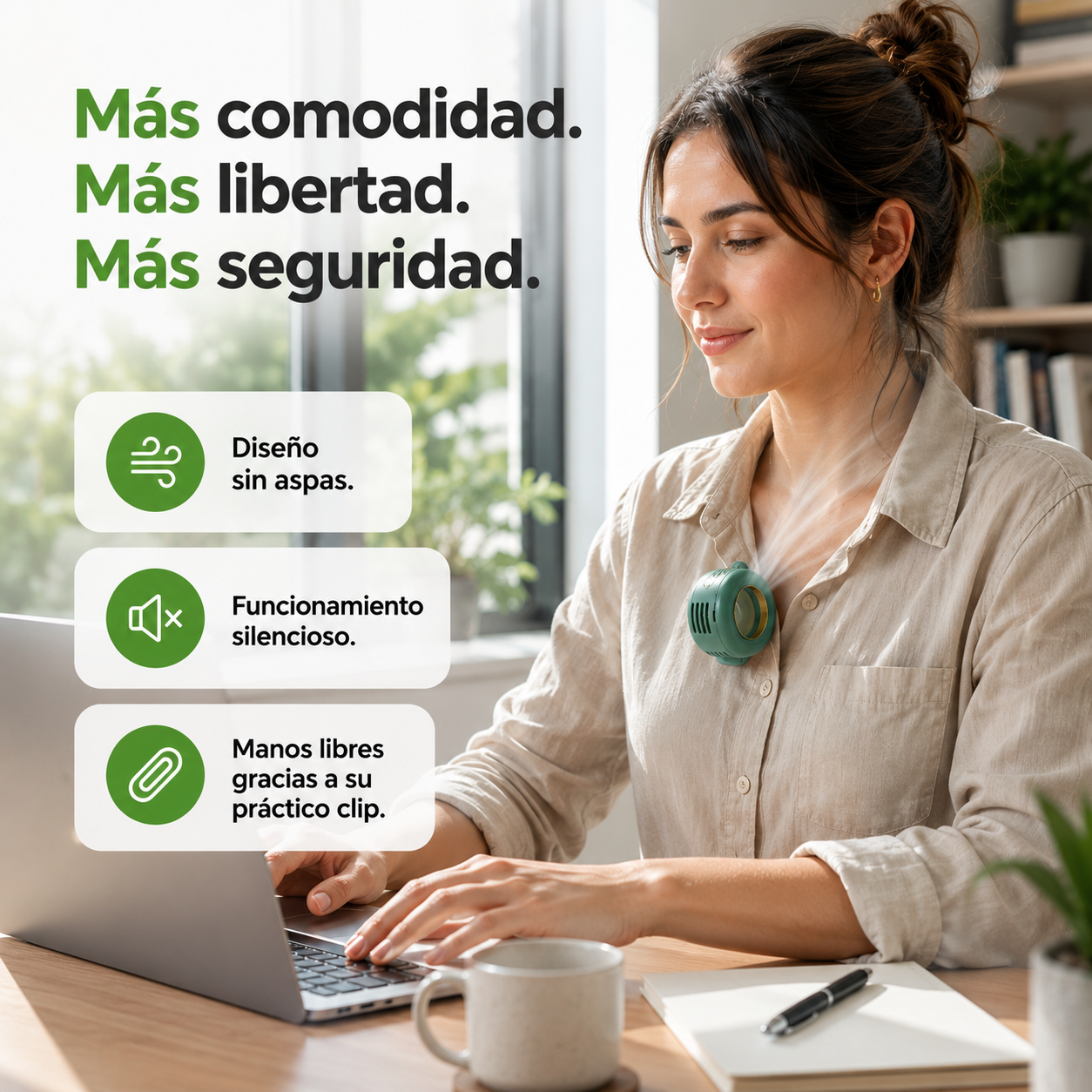 Mini Ventilador Portátil Sin Aspas USB-C