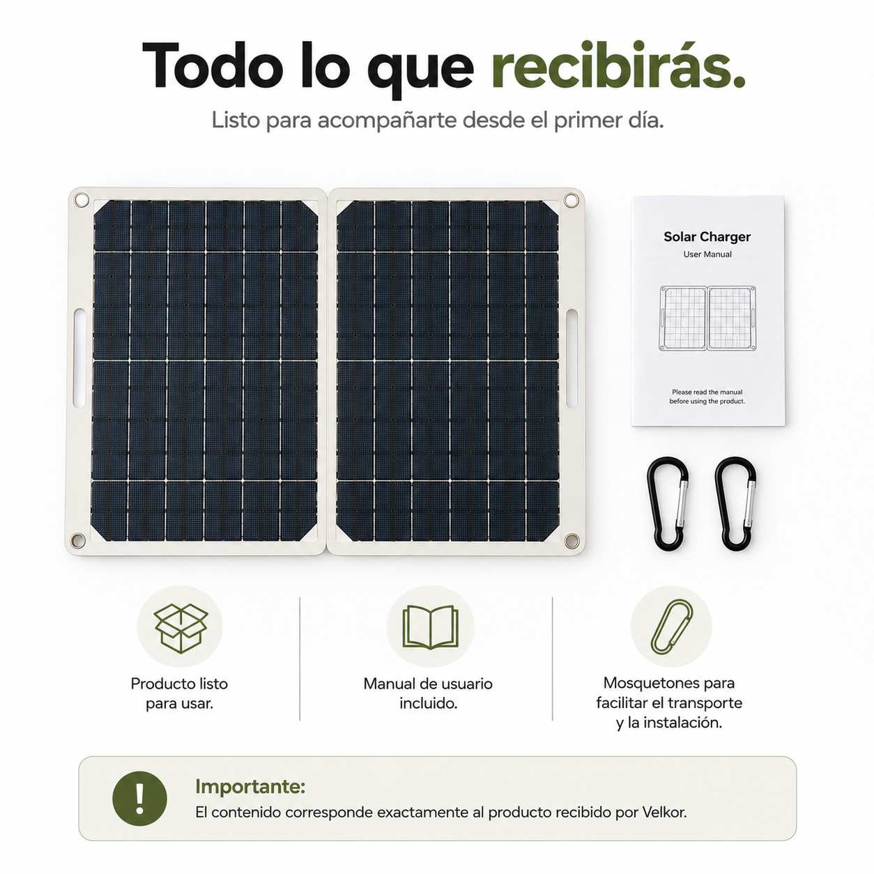Panel Solar Portátil Velkor 35W