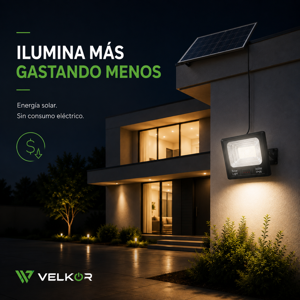 Reflector Solar LED Jortan 300W + Control Remoto