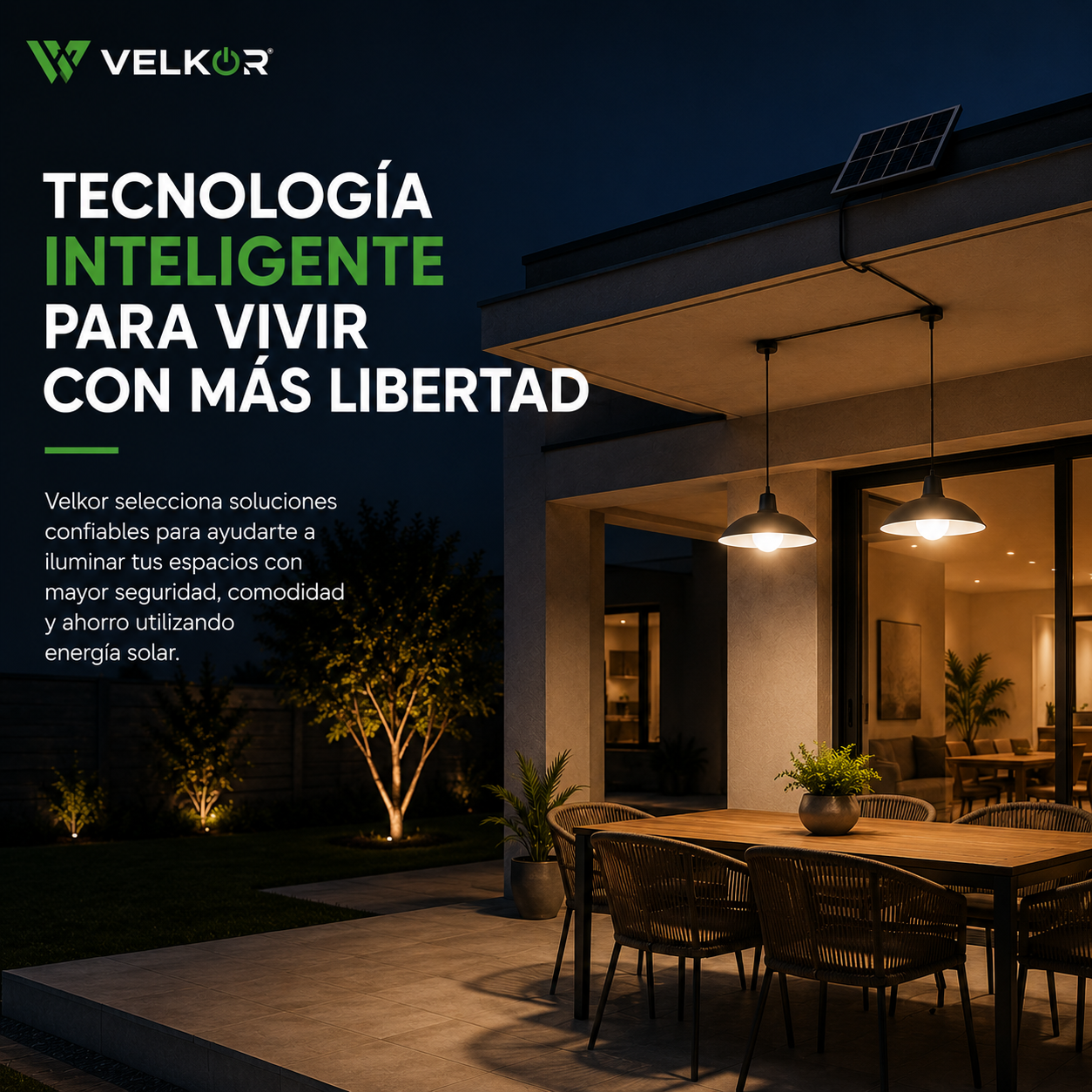 Lámpara Solar Colgante Doble con Panel Solar y Control Remoto
